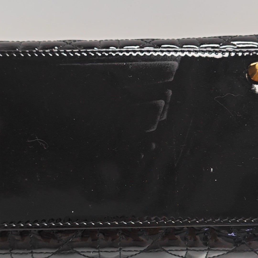 Lady Dior Large Patent Leather Black