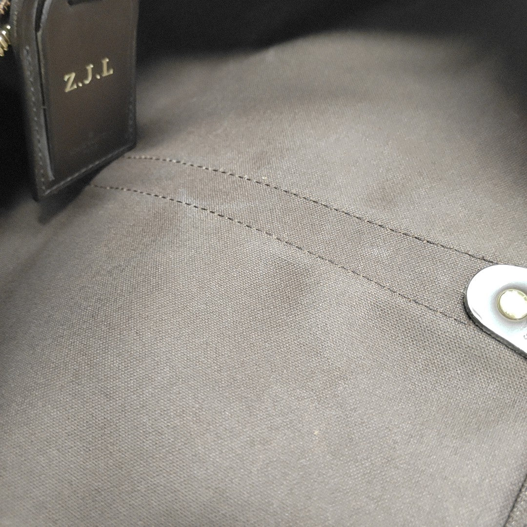 KEEPALL 50 Damier Ebene Coated Canvas Brown