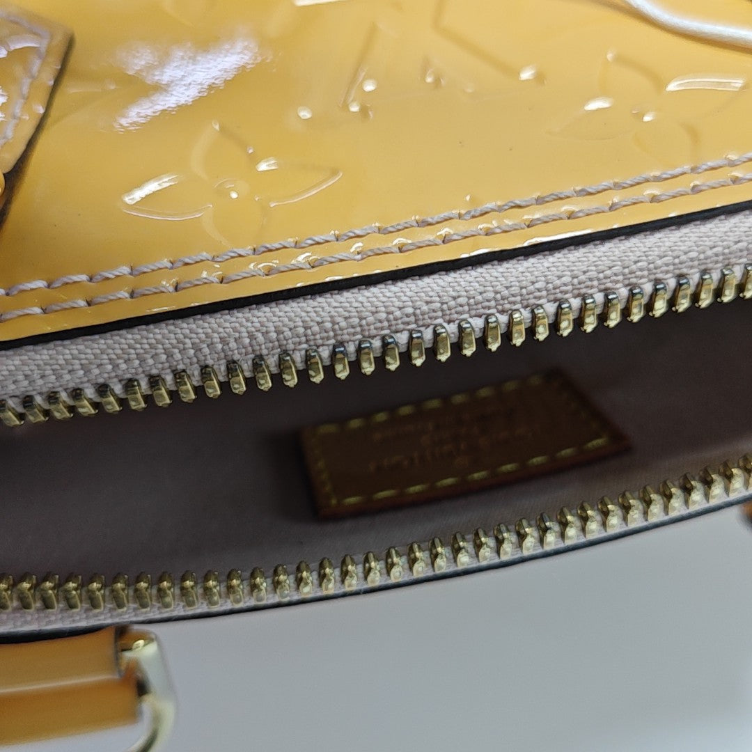 ALMA BB Monogram Patent Leather Yellow