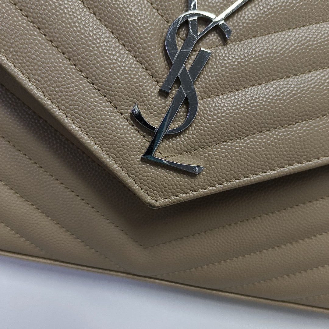 MONOGRAM Medium Chevron Calfskin Beige