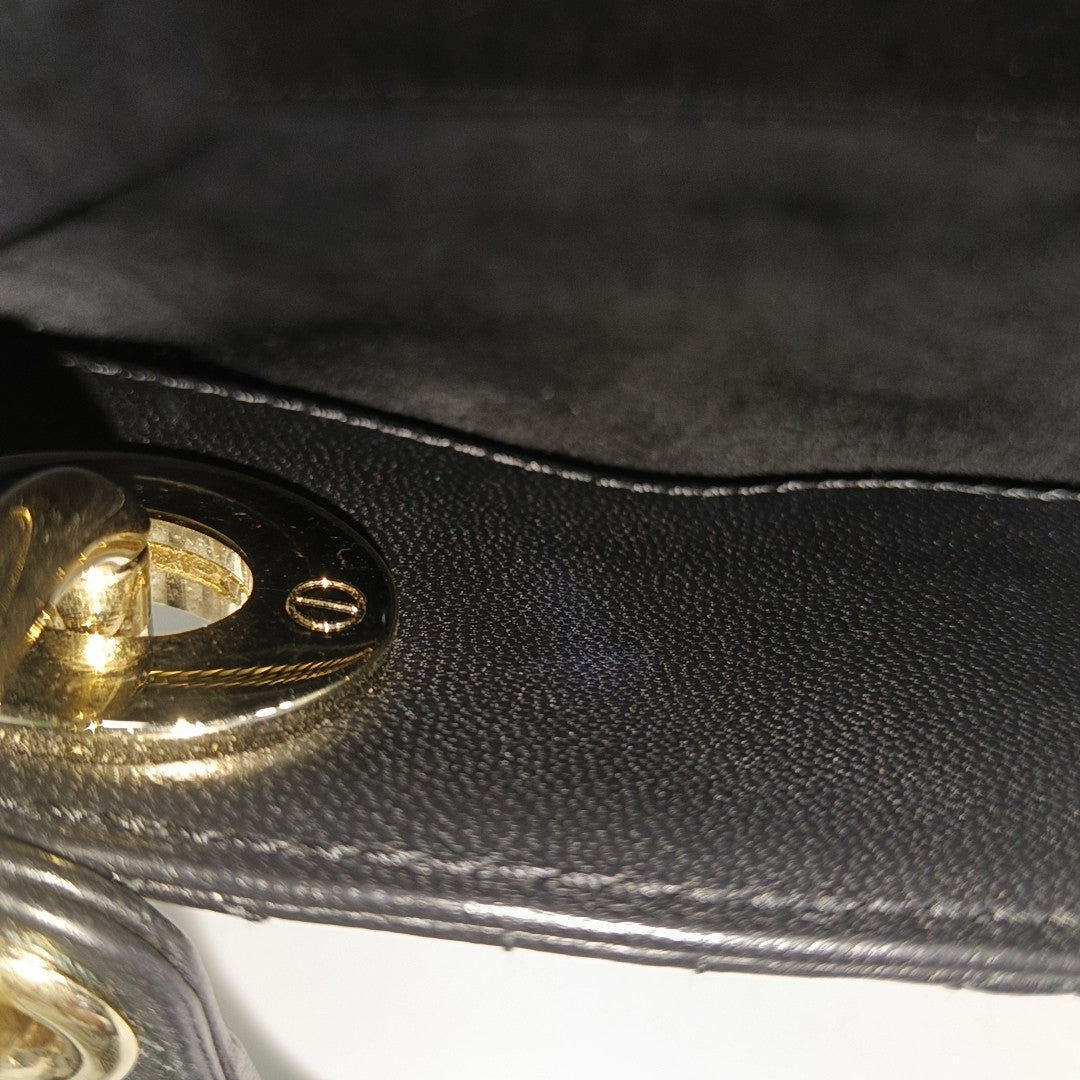 Lady Dior Mini Cannage Lambskin Black