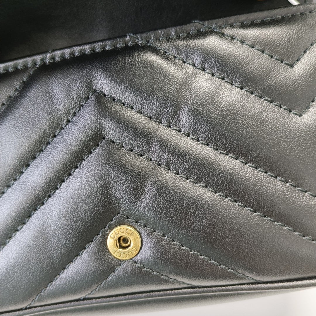 GG Marmont Mini Quilted Calfskin Black