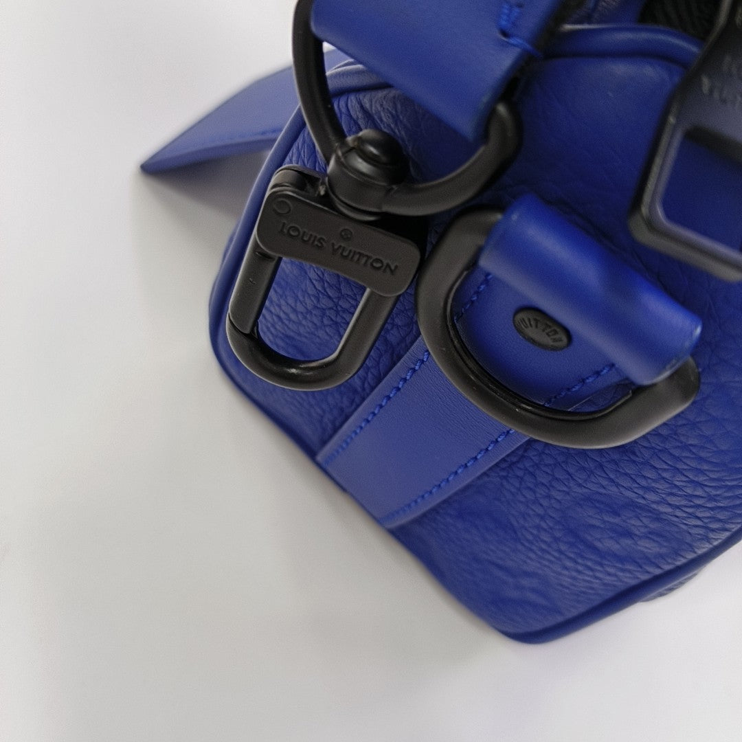 KEEPALL Monogram Calfskin Blue