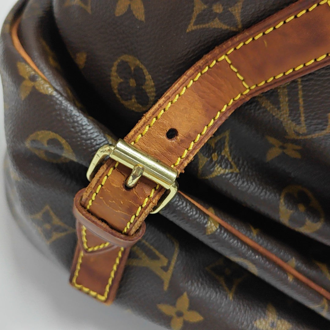 SAUMUR 35 Monogram Coated Canvas Brown