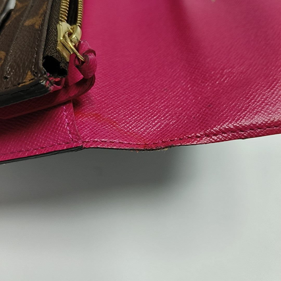 EMILIE Monogram Coated Canvas Brown Wallet