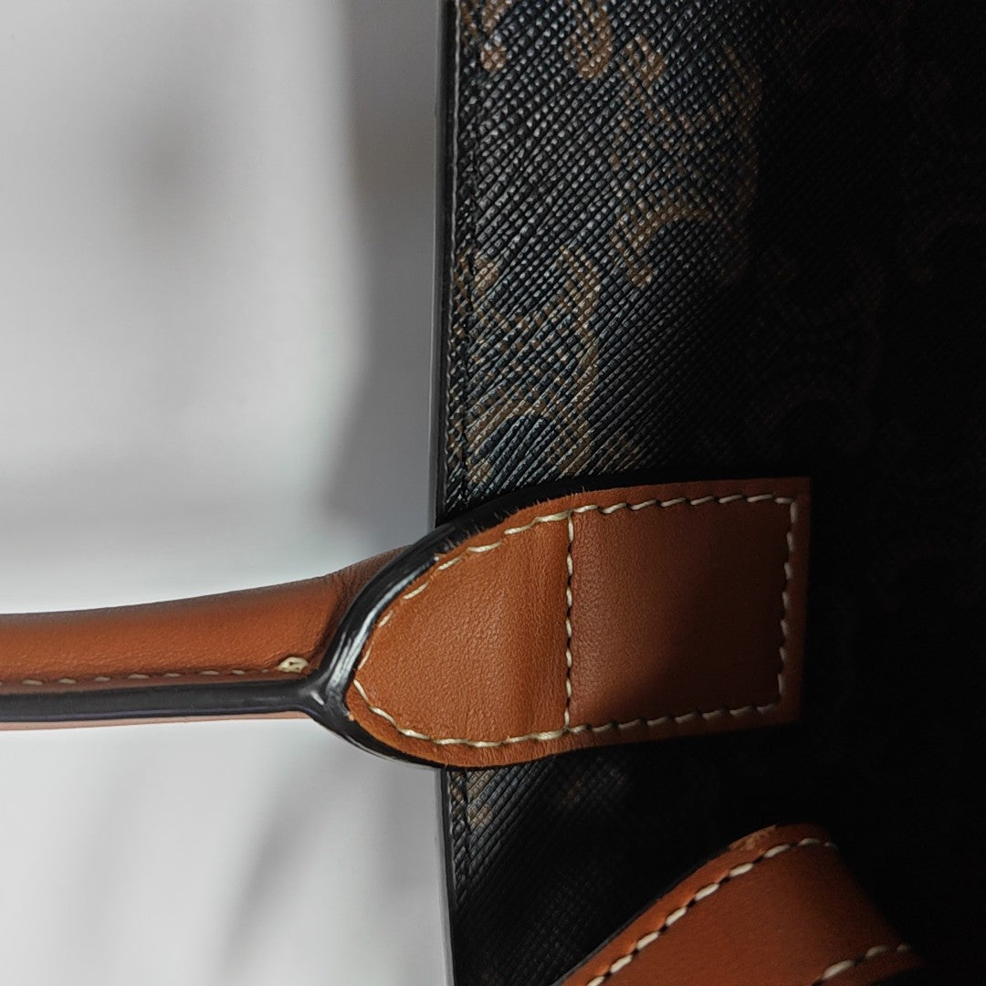CABAS CELINE Small Coated Canvas Brown