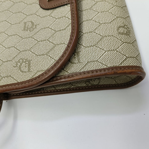 Coated Canvas Shoulder Bag Beige