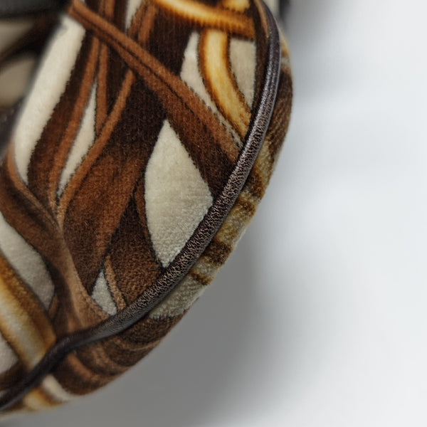 Fabric Top Handle Bag Brown