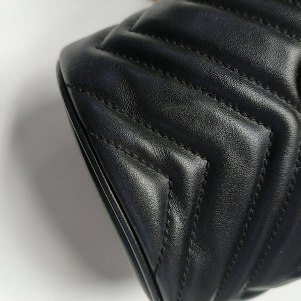 GG Marmont Mini Quilted Calfskin Black