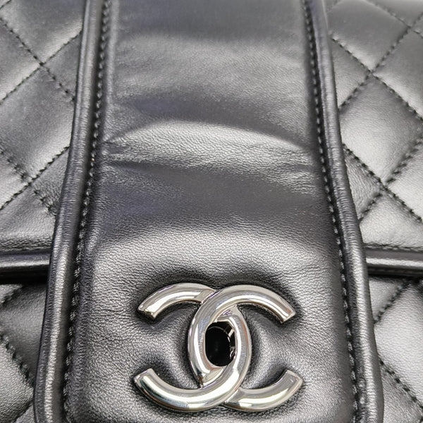 Quilted Lambskin Shoulder Bag Large Black