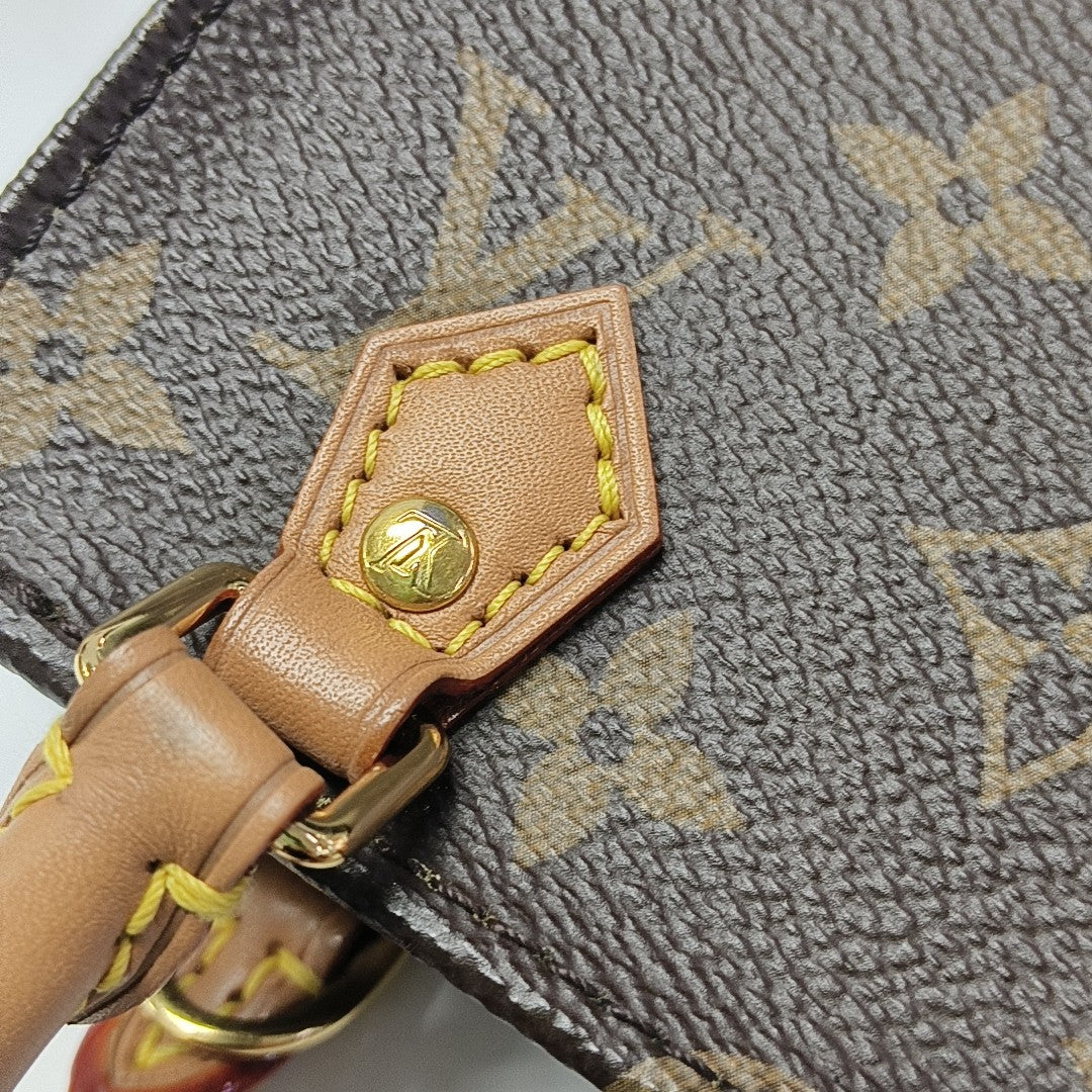 SAC PLAT Mini Monogram Coated Canvas Brown