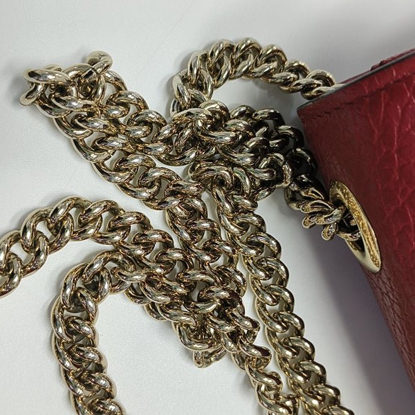 Interlocking G Small Calfskin Red