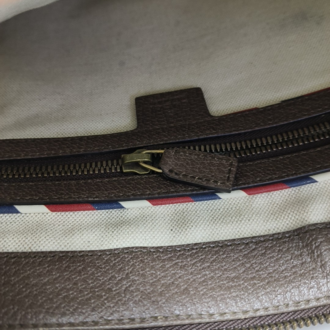 Monogram Coated Canvas Clutch Beige
