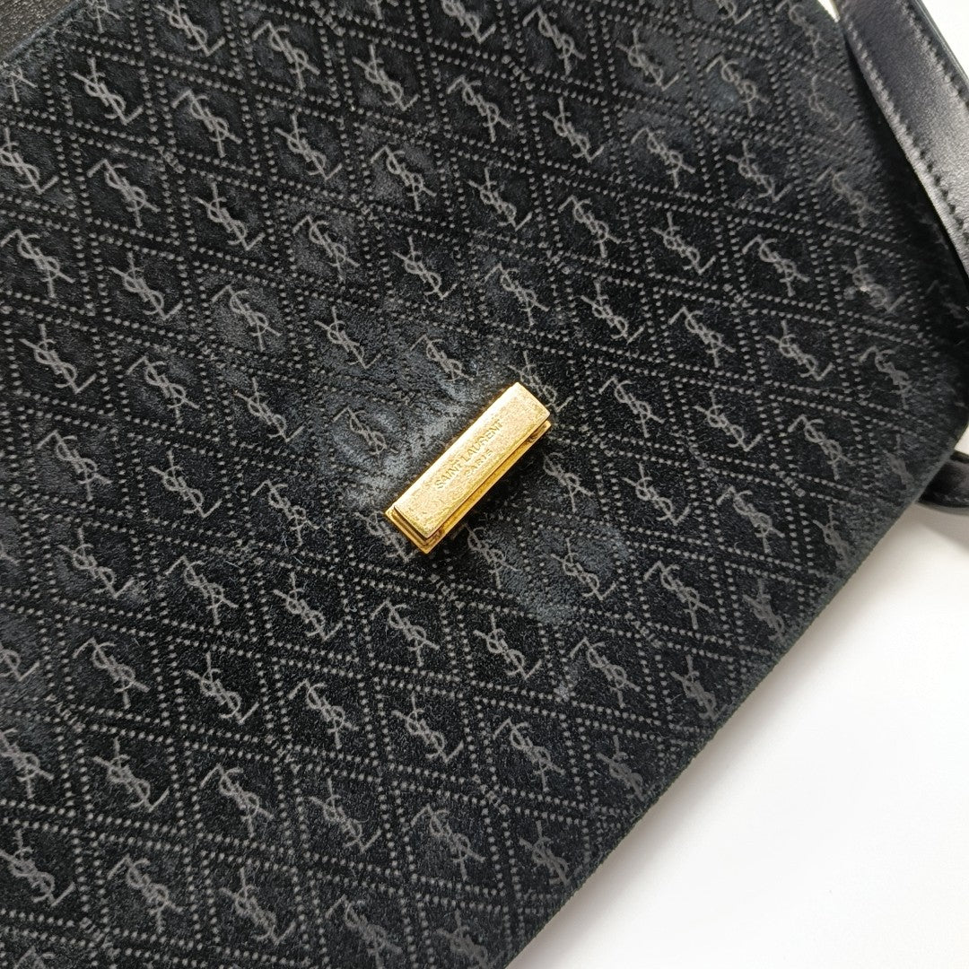 MONOGRAM ALL OVER Small Suede Black