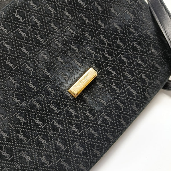 MONOGRAM ALL OVER Small Suede Black