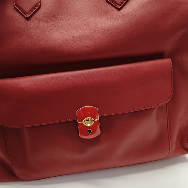 Padlock Work Calfskin Red