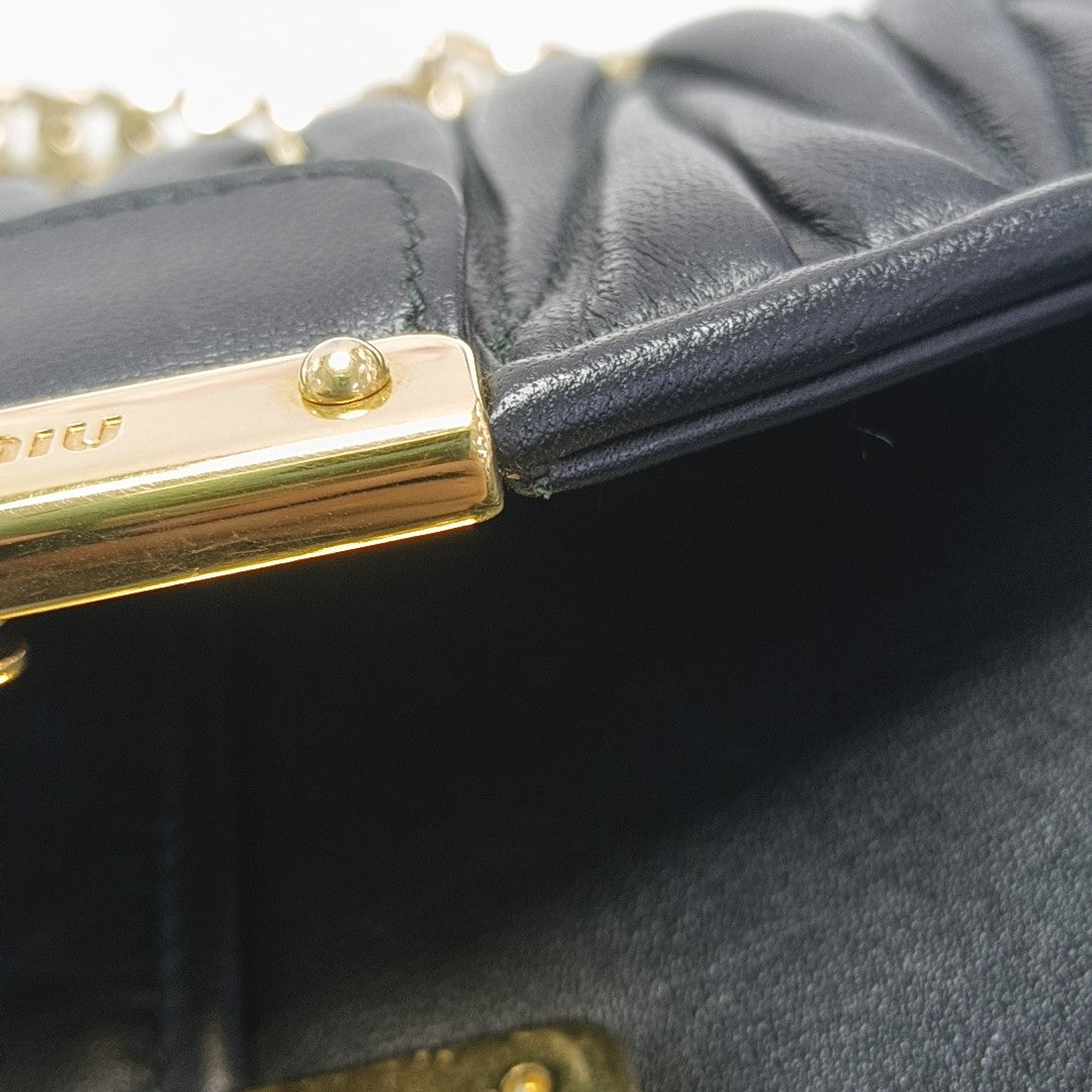 Miu Confidential Quilted Lambskin Black