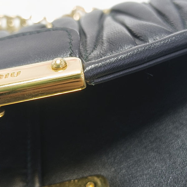 Miu Confidential Quilted Lambskin Black