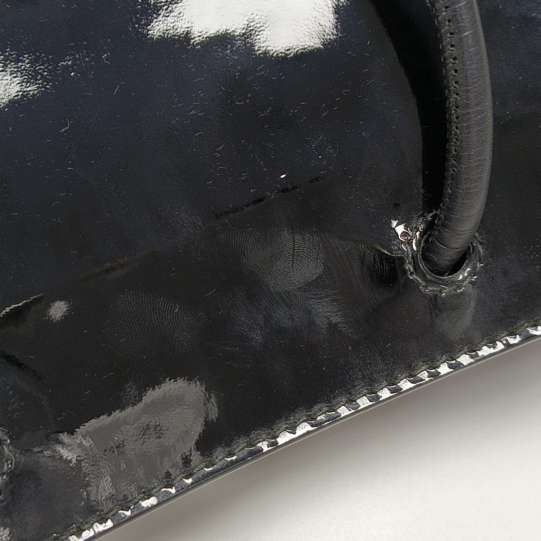 Shopping Bag Super Mini Patent Leather Black