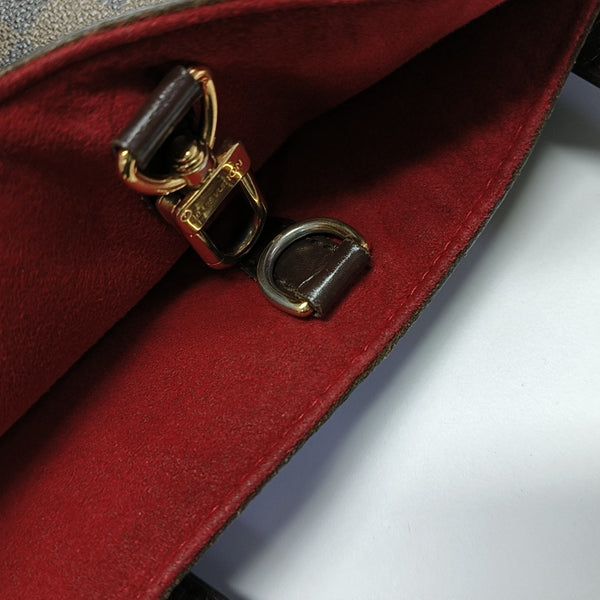HAMPSTEAD MM Damier Ebene Coated Canvas Brown