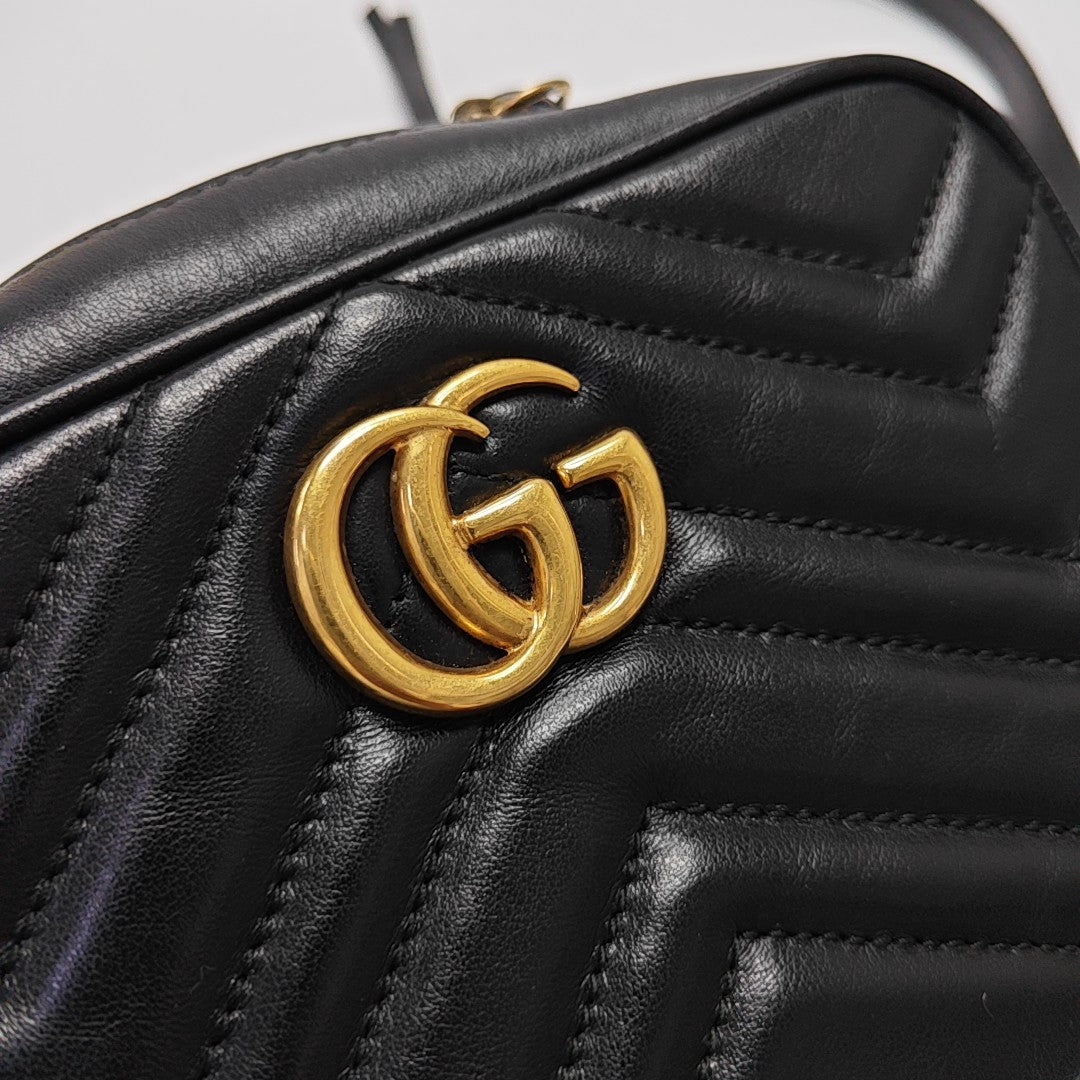 GG Marmont Mini Quilted Calfskin Black