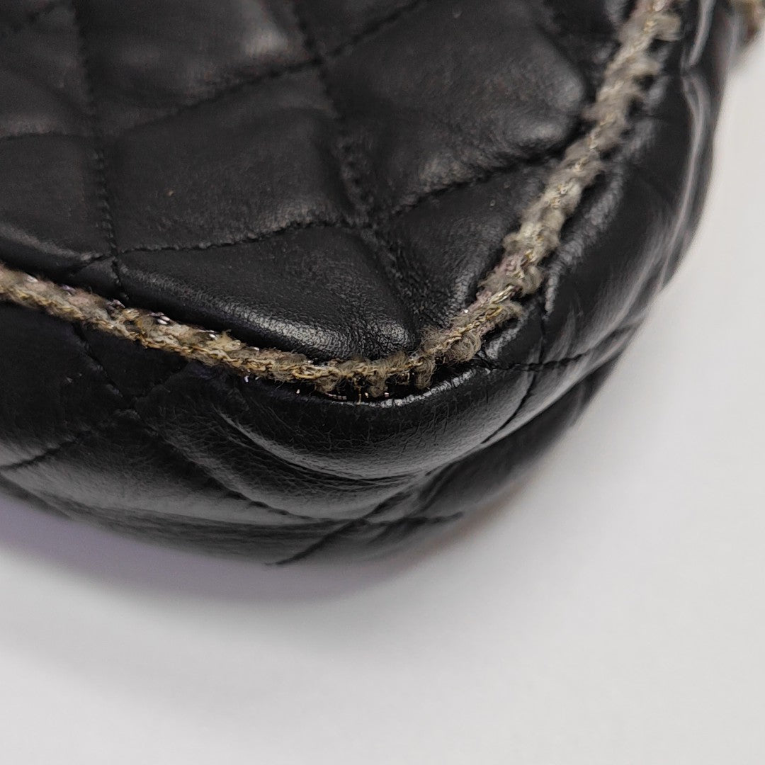 Quilted Calfskin Shoulder Bag Black