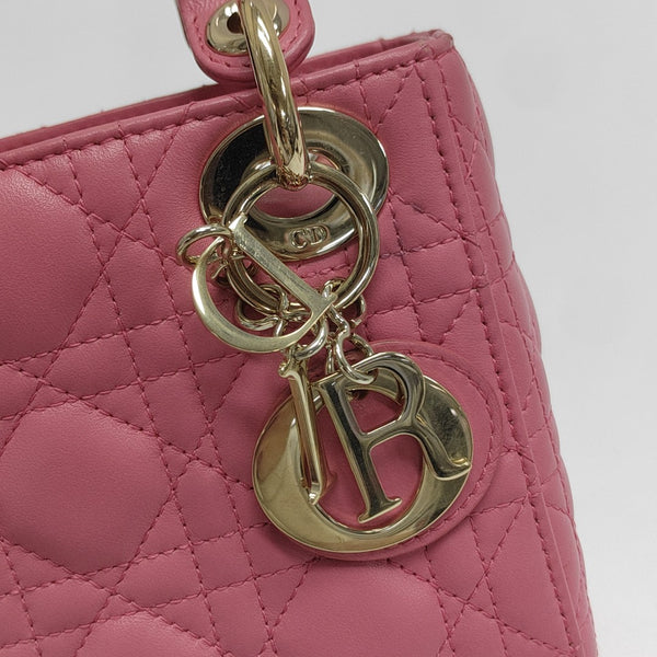 Lady Dior Mini Cannage Lambskin Red