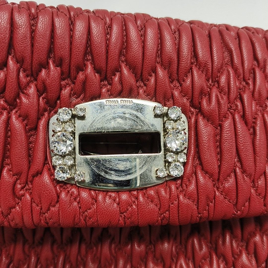 Crystal Quilted Lambskin Red