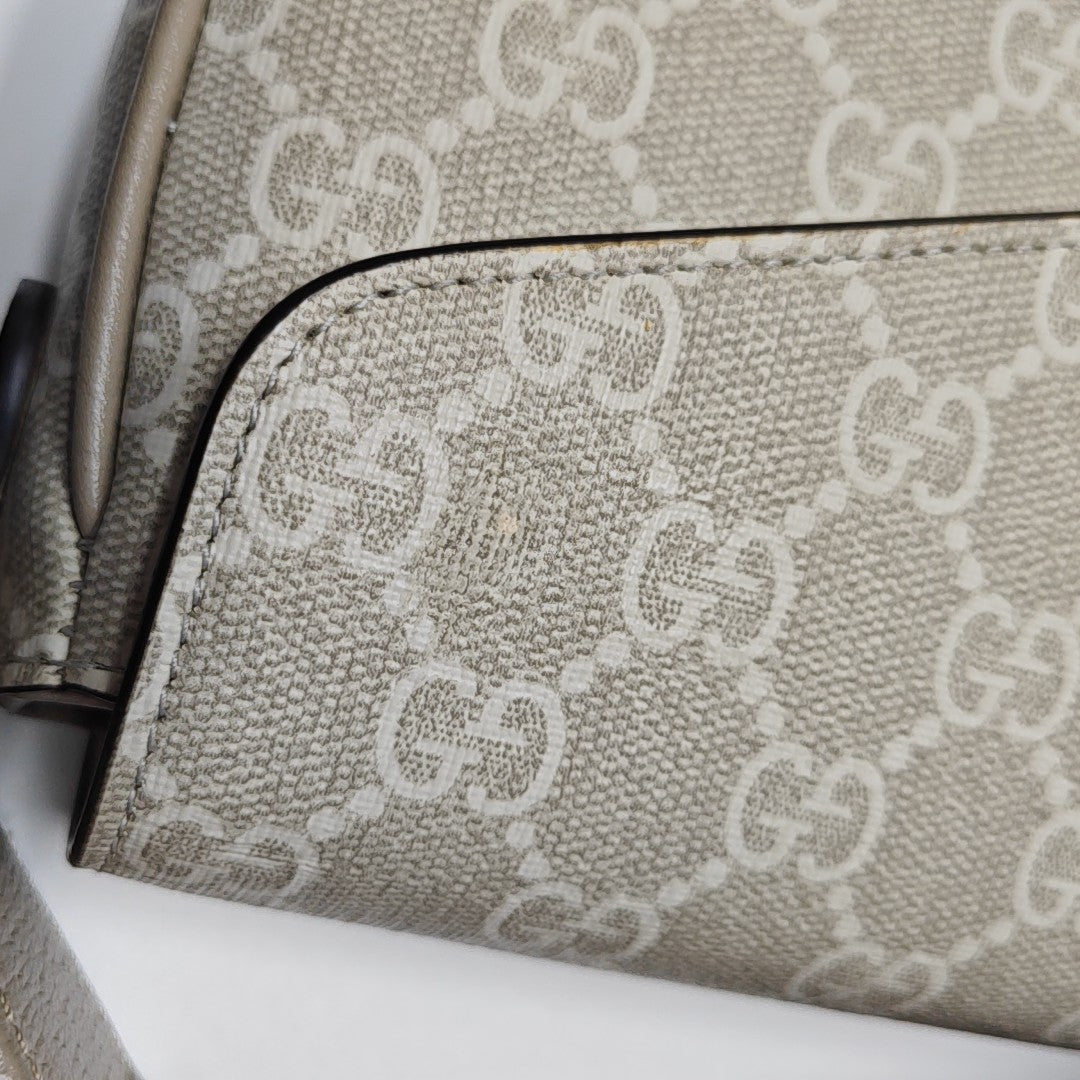 Ophidia Small Monogram Coated Canvas Beige