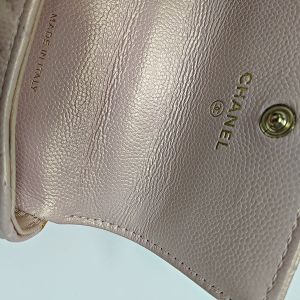 Quilted Grained Calfskin Shoulder Bag Small Pink