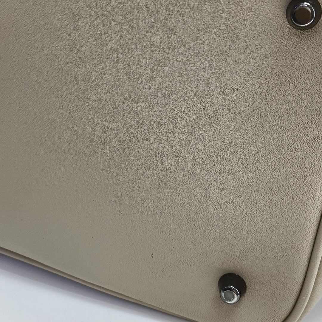 Coated Canvas Top Handle Bag Gray
