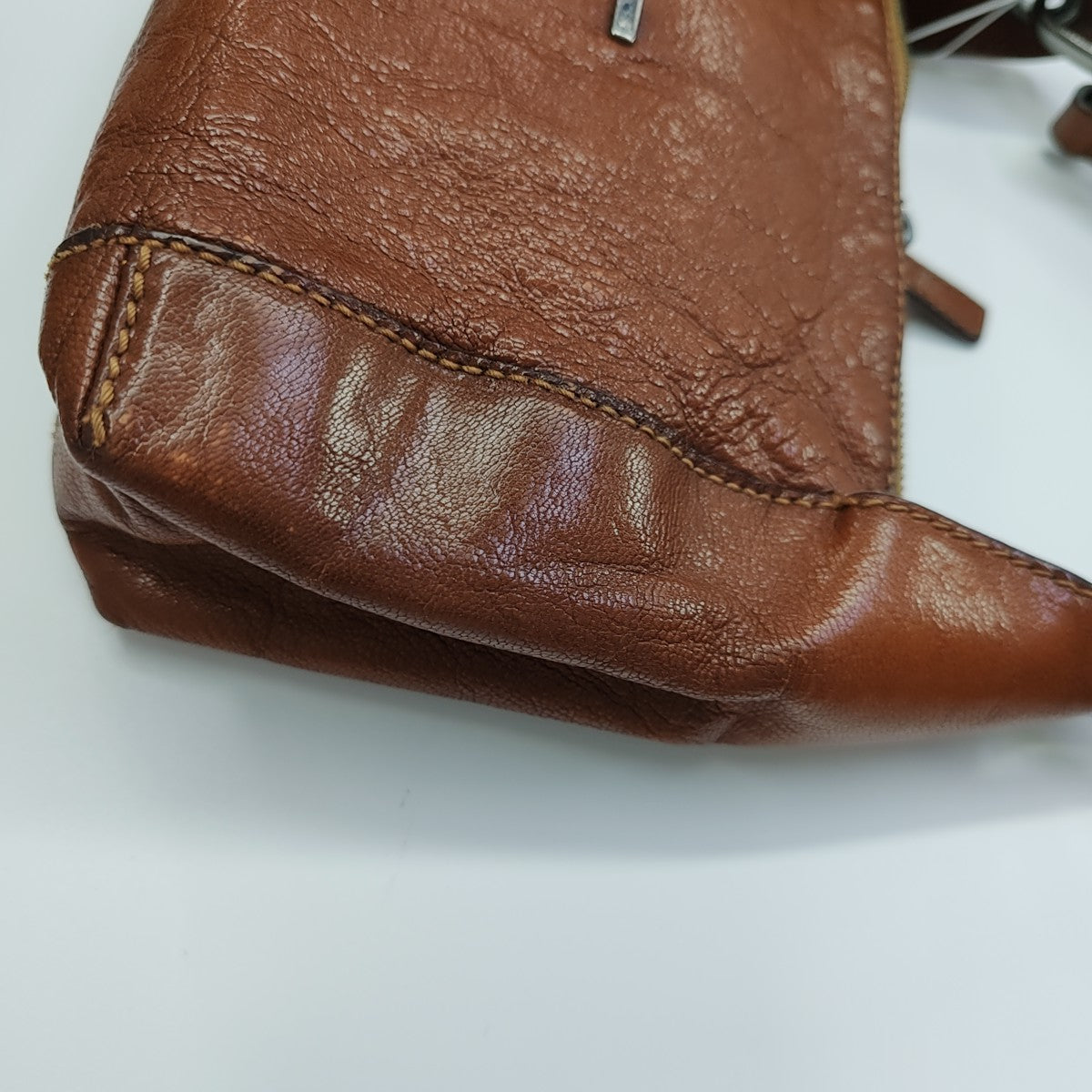 Calfskin Top Handle Bag Brown