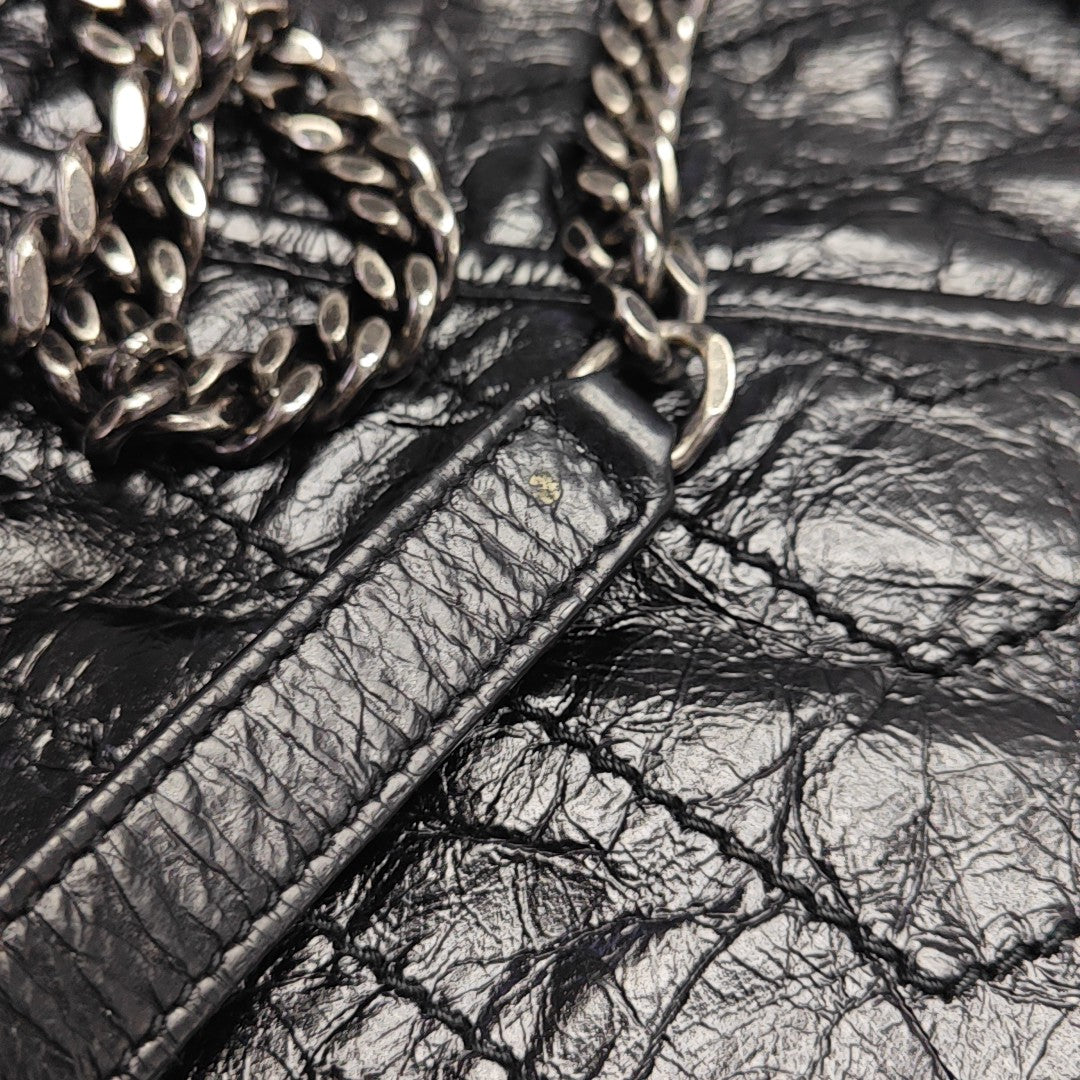 NIKI Medium Chevron Calfskin Black
