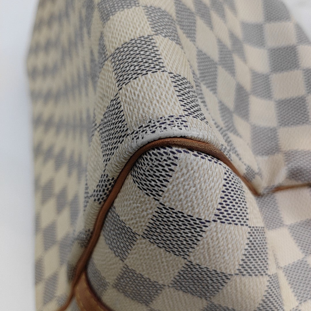 SPEEDY 35 Damier Azur Coated Canvas White