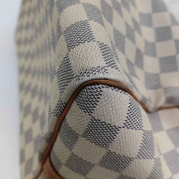 SPEEDY 35 Damier Azur Coated Canvas White