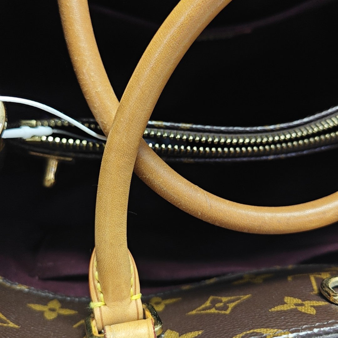 MONTAIGNE MM Monogram Coated Canvas Brown