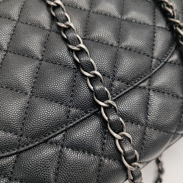 COCO HANDLE Large Quilted Grained Calfskin Black