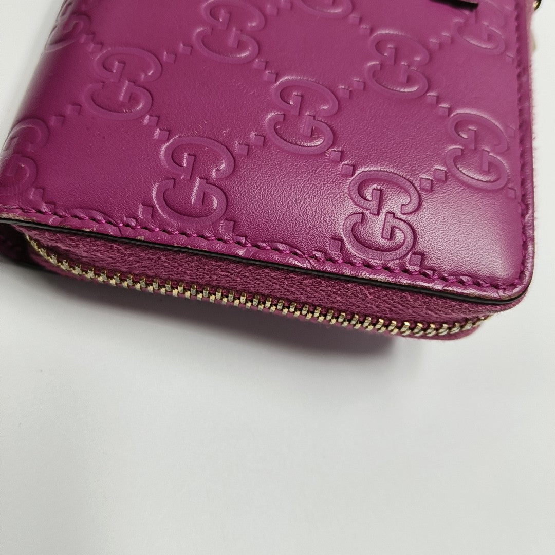 Signature Monogram Calfskin Red Wallet