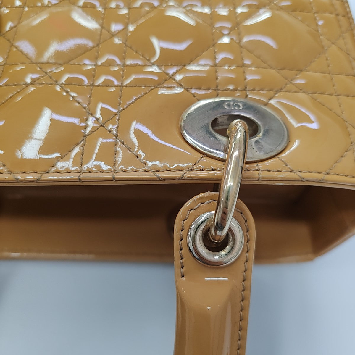 Lady Dior Medium Cannage Patent Leather Yellow