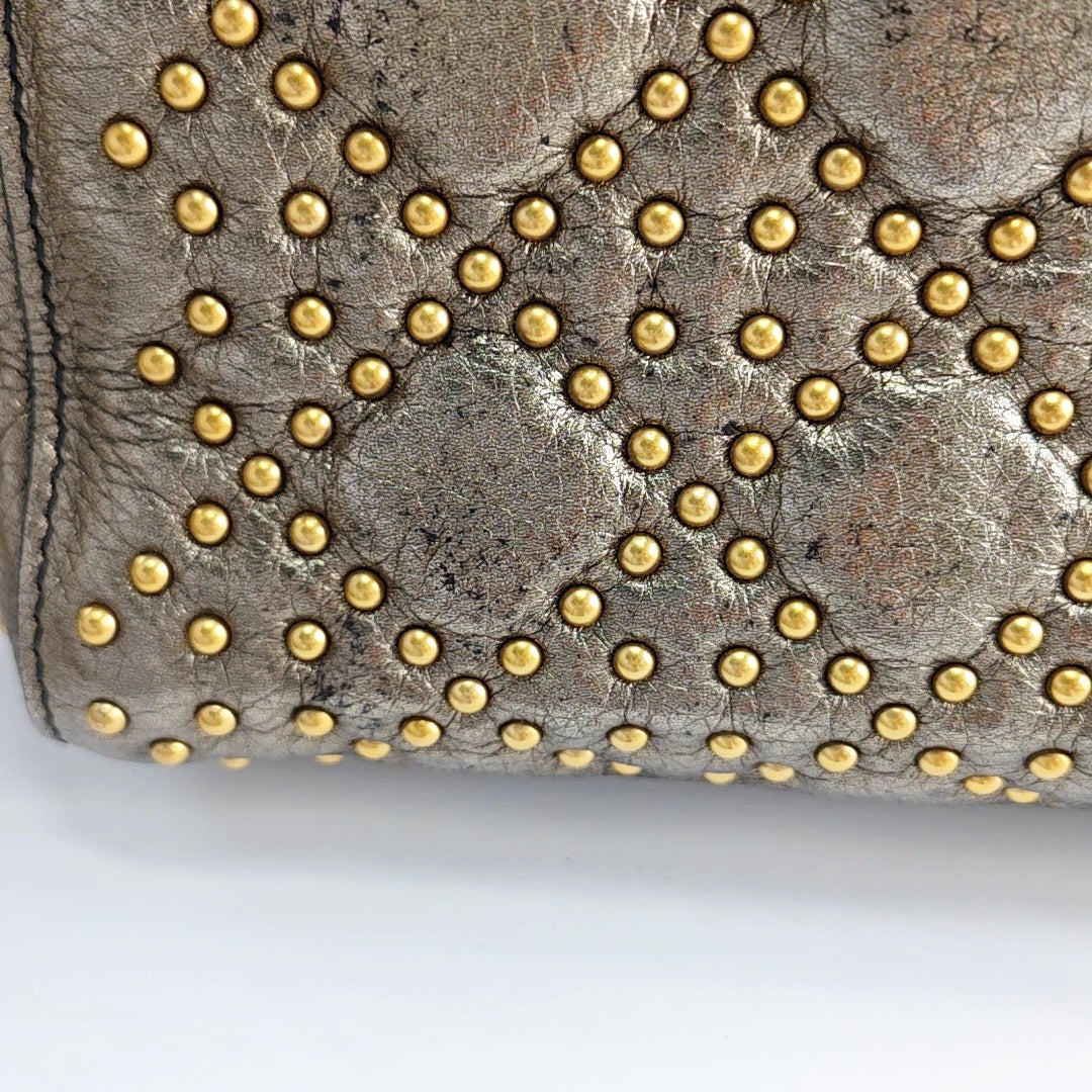 Lady Dior Mini Cannage Python Silver