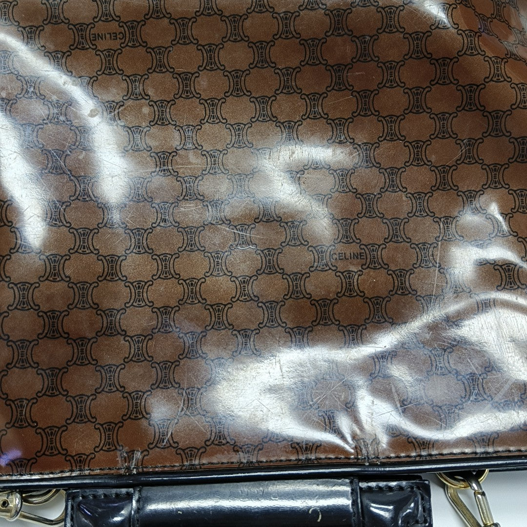 Coated Canvas Tote Bag Brown
