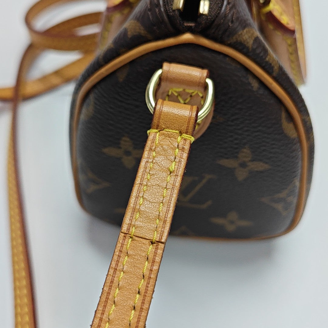 SPEEDY Nano Monogram Coated Canvas Brown