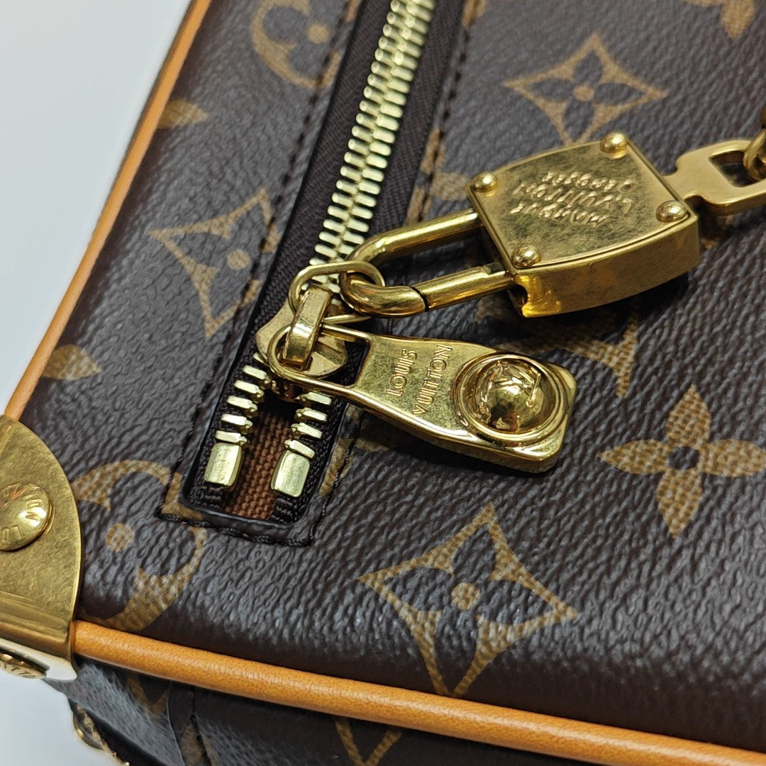 SOFT TRUNK Mini Monogram Coated Canvas Brown