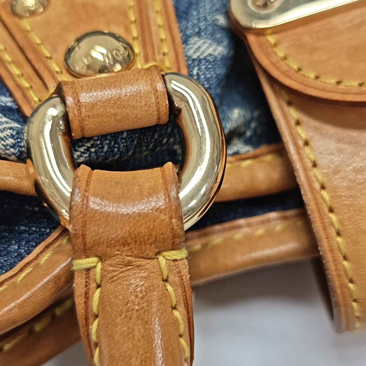 PLEATY Monogram Denim Blue
