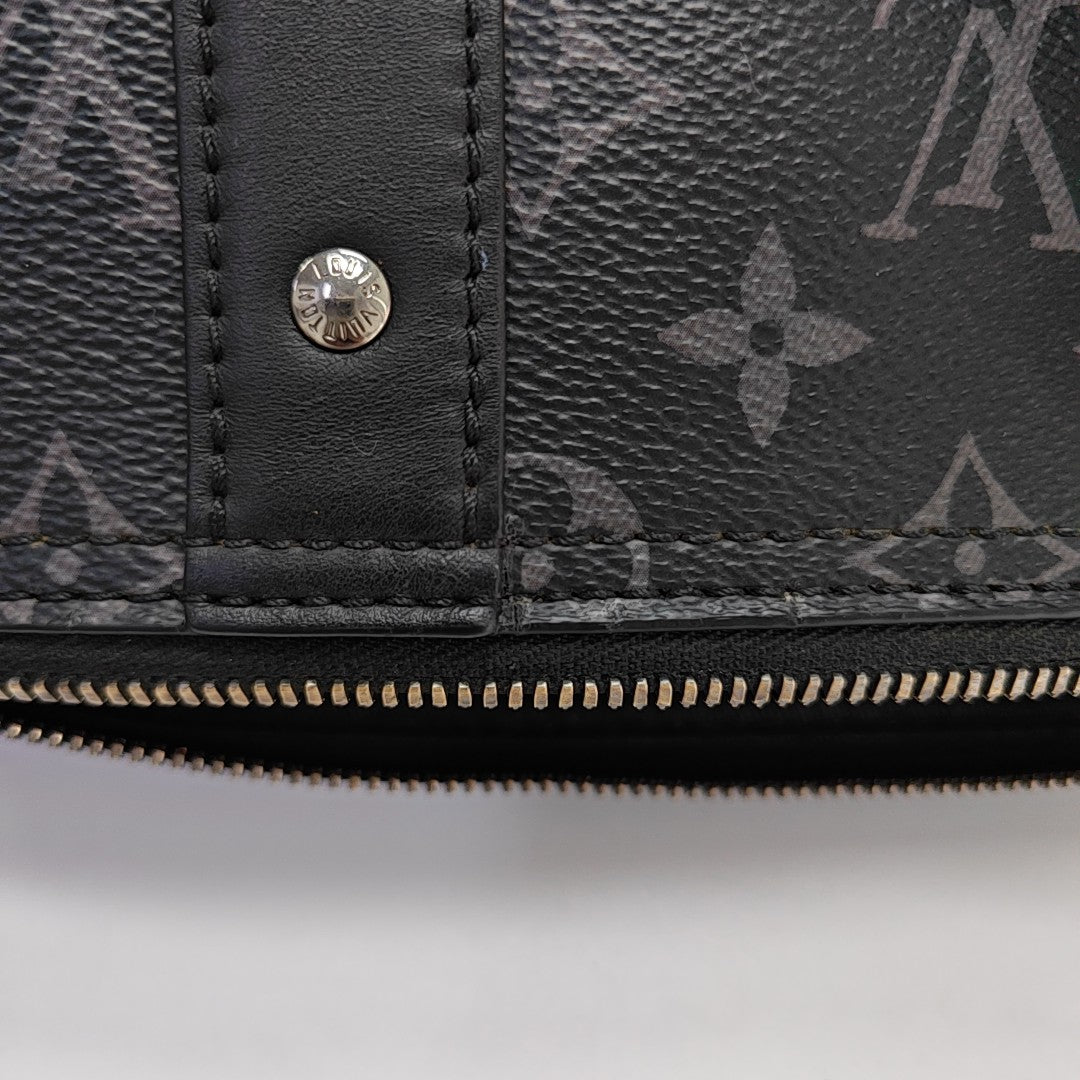 KEEPALL Monogram Coated Canvas Black