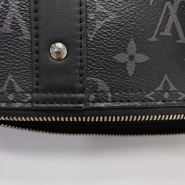 KEEPALL Monogram Coated Canvas Black