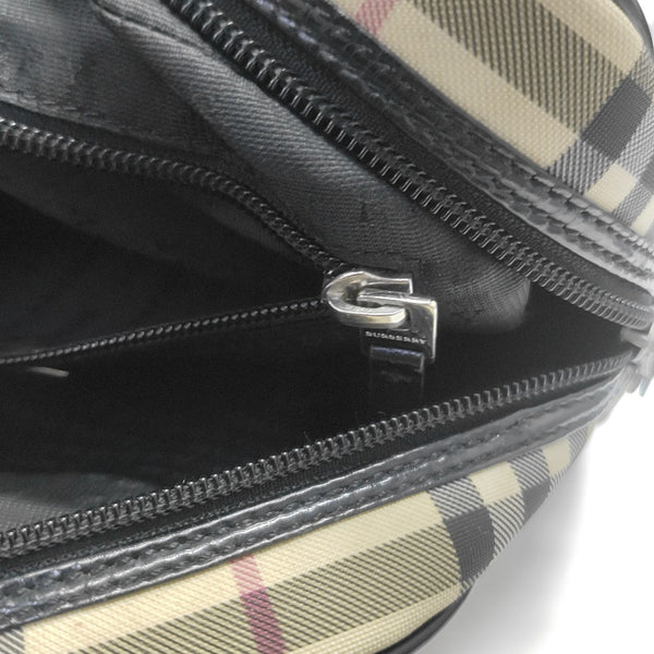 Coated Canvas Top Handle Bag Beige
