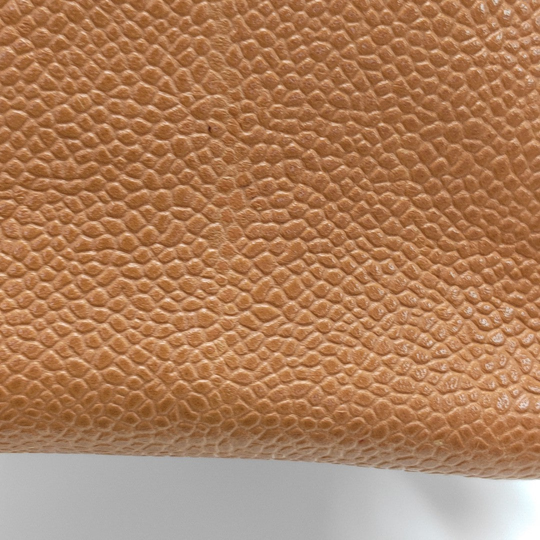 Quilted Grained Calfskin Shoulder Bag Orange
