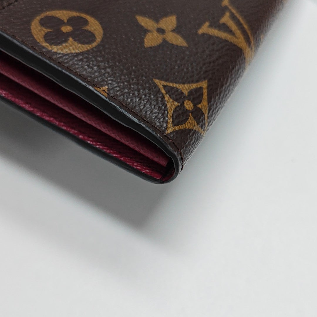 SARAH Monogram Coated Canvas Brown Wallet