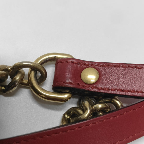 GG Marmont Medium Quilted Calfskin Red